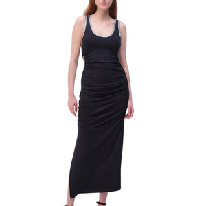 Simkhai Ruched Black Darian Dress Size XS