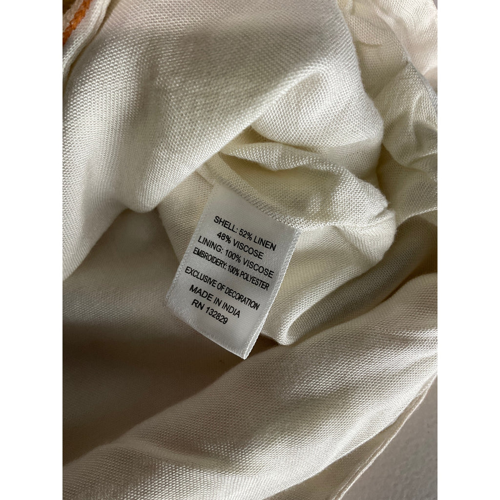 Majorelle 'Liza' Cream Linen Embroidered Mini Skirt Size S