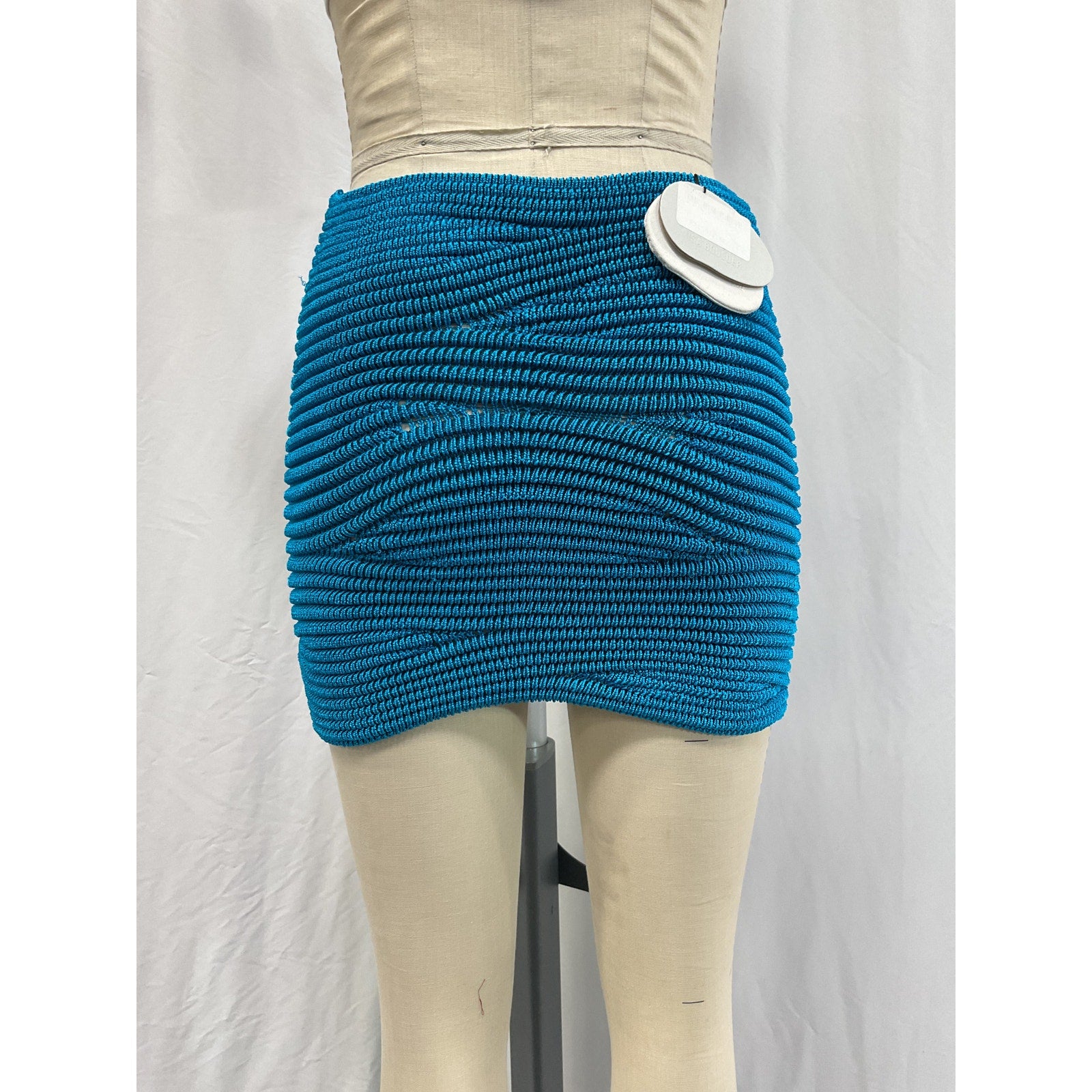 Isa Boulder 'Bodywave' Blue Mini Skirt Size XS - NWT