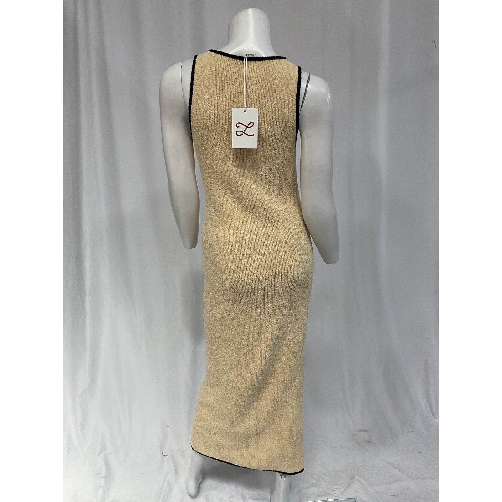 L'Academie 'By Marianna' Beige Havilah Midi Dress Size M - NWT