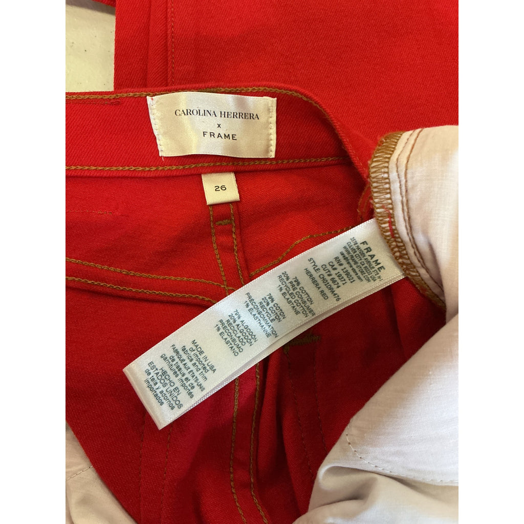 Frame 'The Taper' Red Cotton Herrera Denim Jean Size 26
