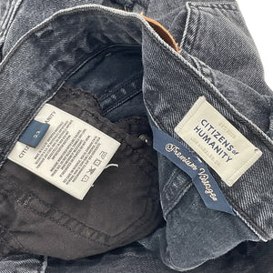Citizens Of Humanity Distressed Black Cutoff Denim Shorts Size 23