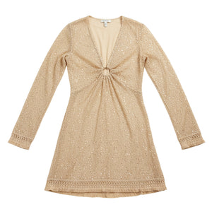 House Of Harlow 1960 Sequin Beige Ring Detail Top Size S
