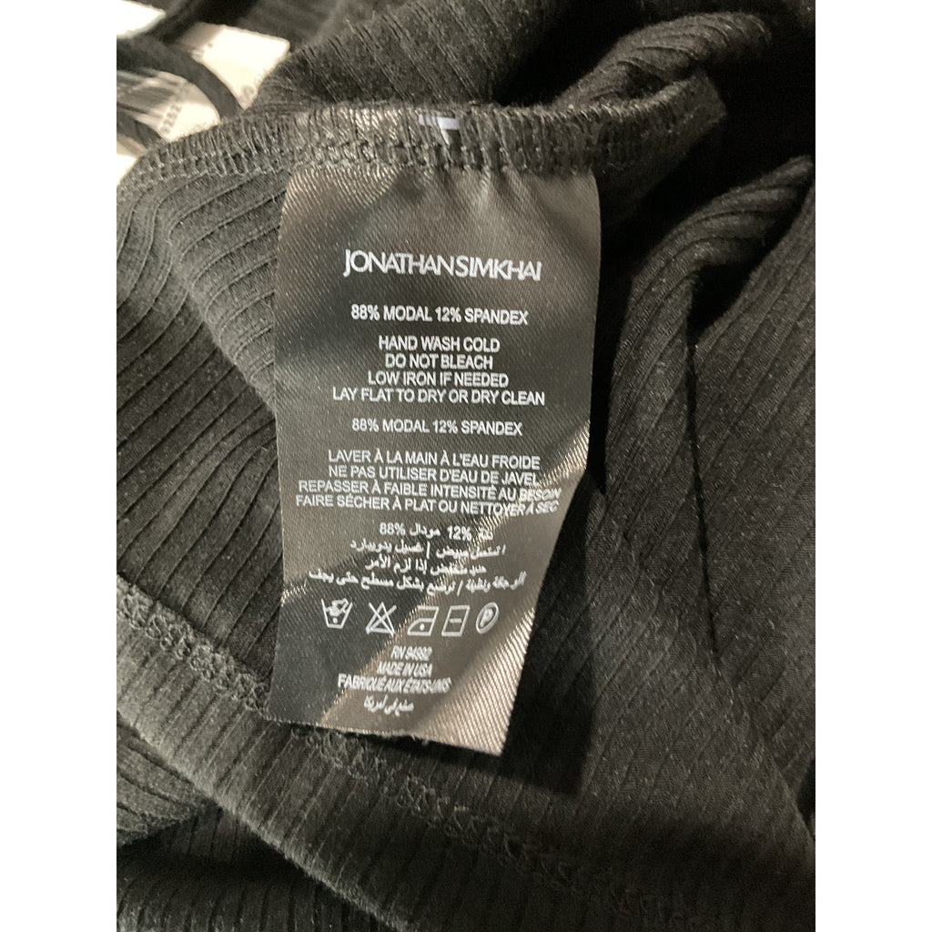 Jonathan Simkhai 'Merritt' Black Spandex Long Sleeve Top Size M - NWT