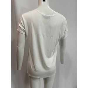 Hatch 'The Perfect Vee' White V Neck Short Sleeve Shirt Size 0