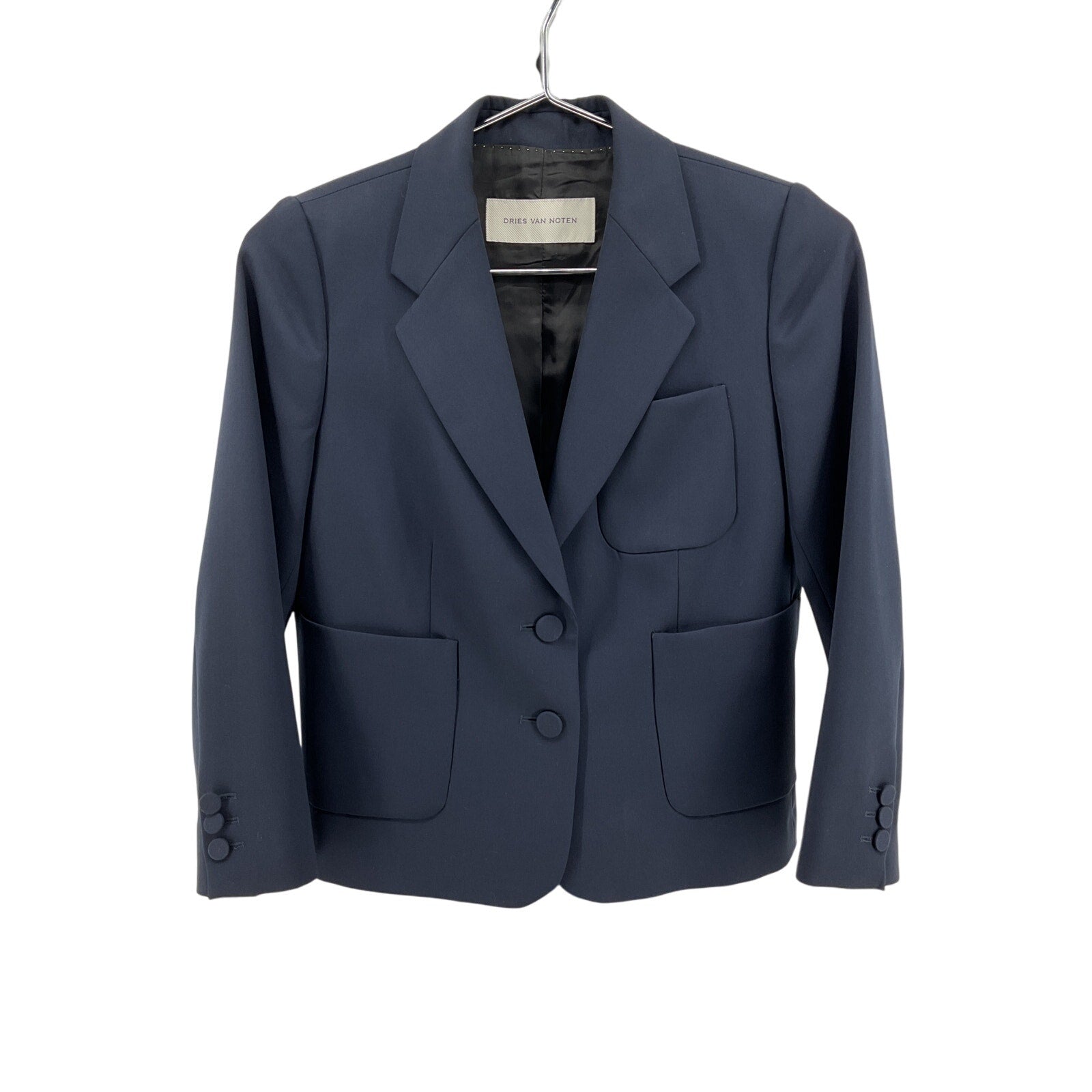 Dries Van Noten Navy Viscose Wool Blazer Size EU 34 / US 4
