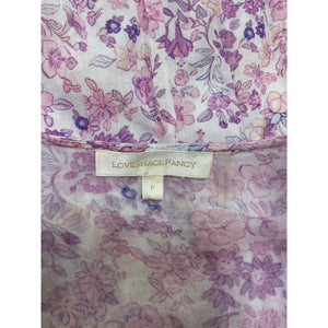 LoveShackFancy Floral Purple Iris Runa Mini Dress Size P