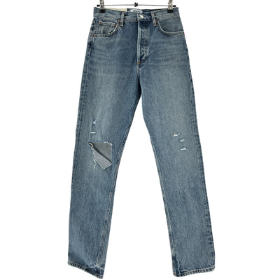 Agolde Distressed Blue Pinch Waist Denim Jeans Size 25