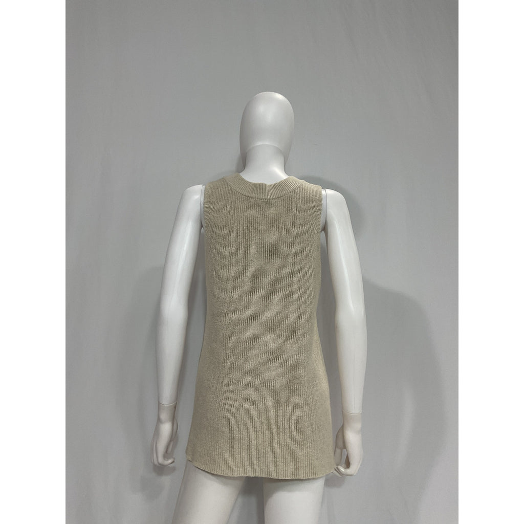 Autumn Cashmere White Sleeveless Crew Top Size S