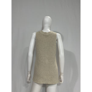 Autumn Cashmere White Sleeveless Crew Top Size S