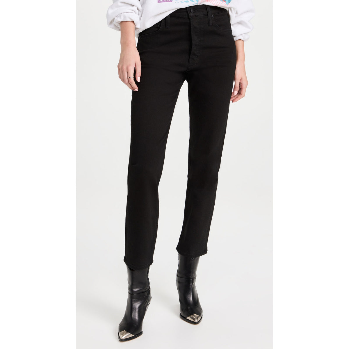 Mother 'The Tomcat' Ankle Black Denim Jeans Size 28