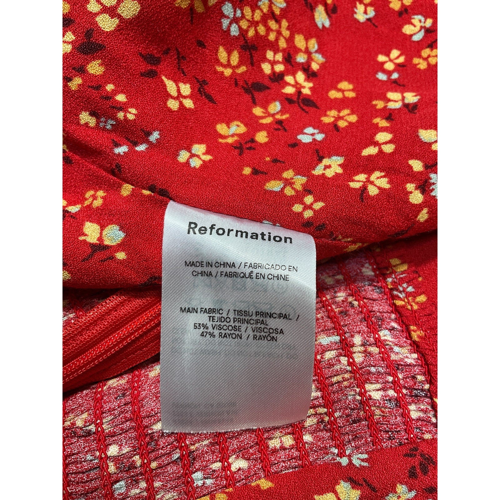 Reformation 'Micaela' Red Top Size 6