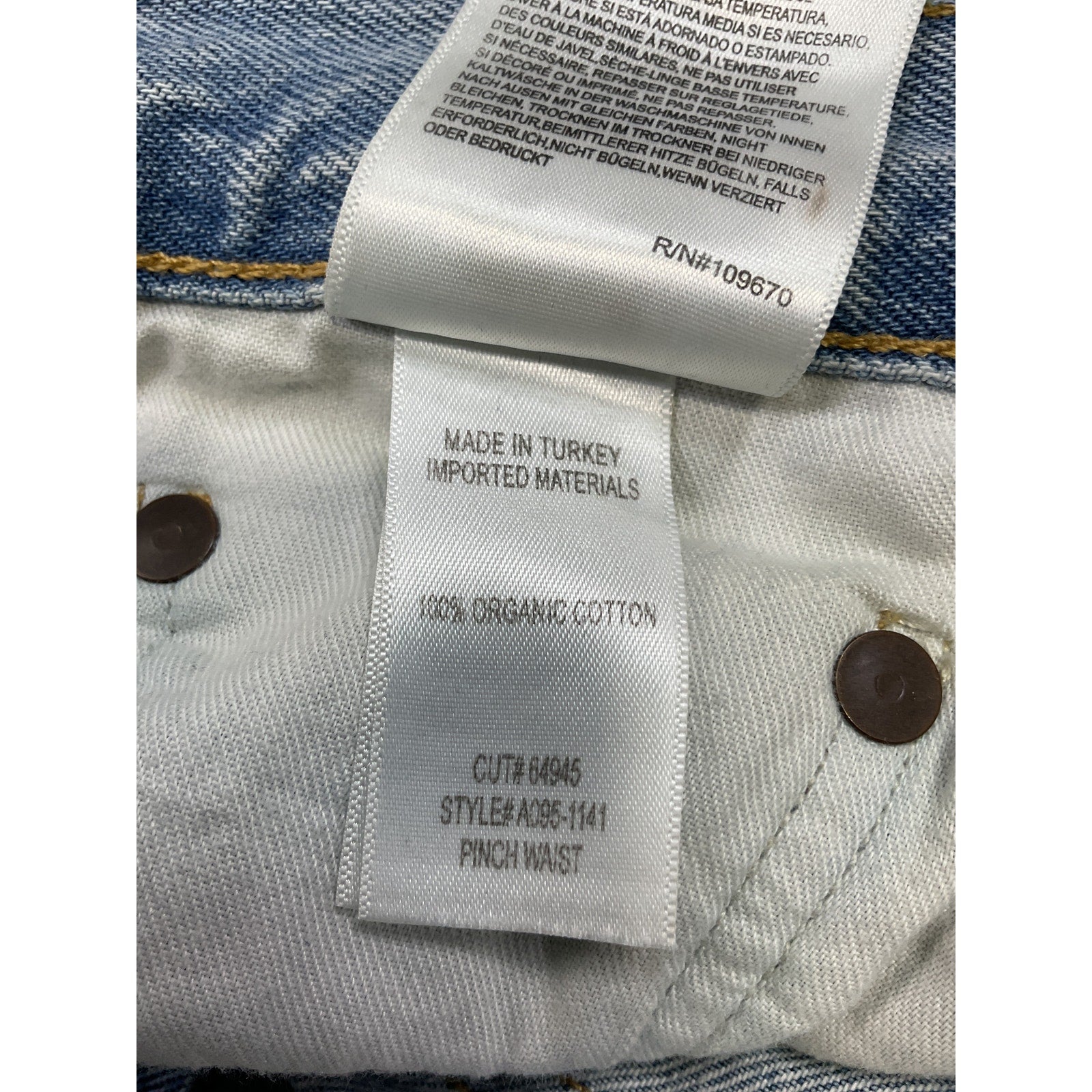 Agolde Pinch Waist High Rise Blue Cotton Kick Jean Size 26