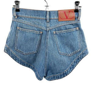 Valentino Classic Medium Blue Denim Shorts Size 25