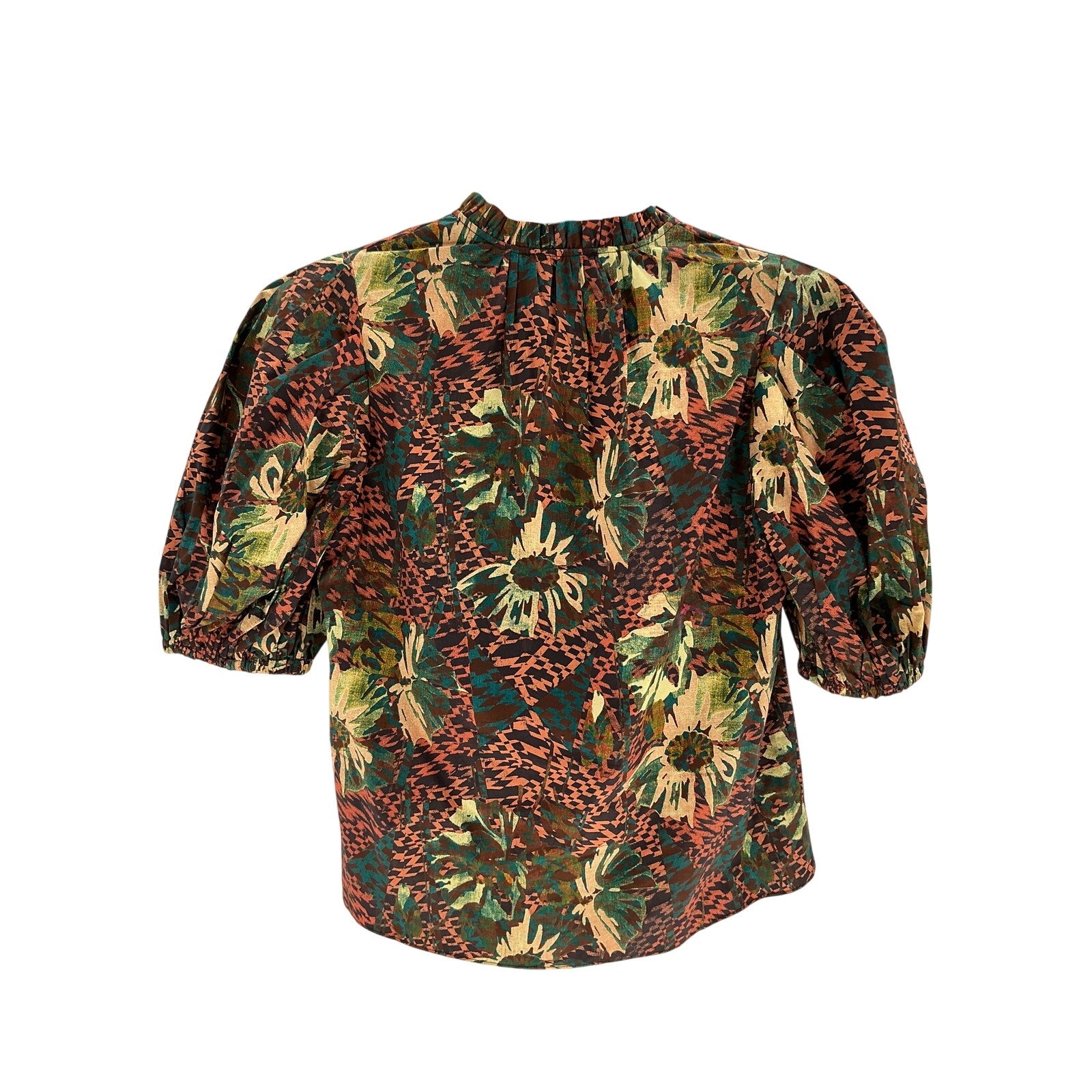 Ulla Johnson 'Tillie' Orange Cotton Floral Top Size 0