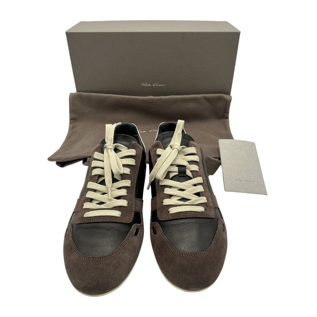 Rick Owens Brown Suede And Leather Sneakers Size 9