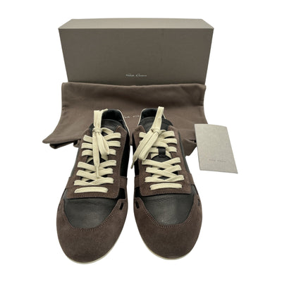 Rick Owens Brown Suede And Leather Sneakers Size 9