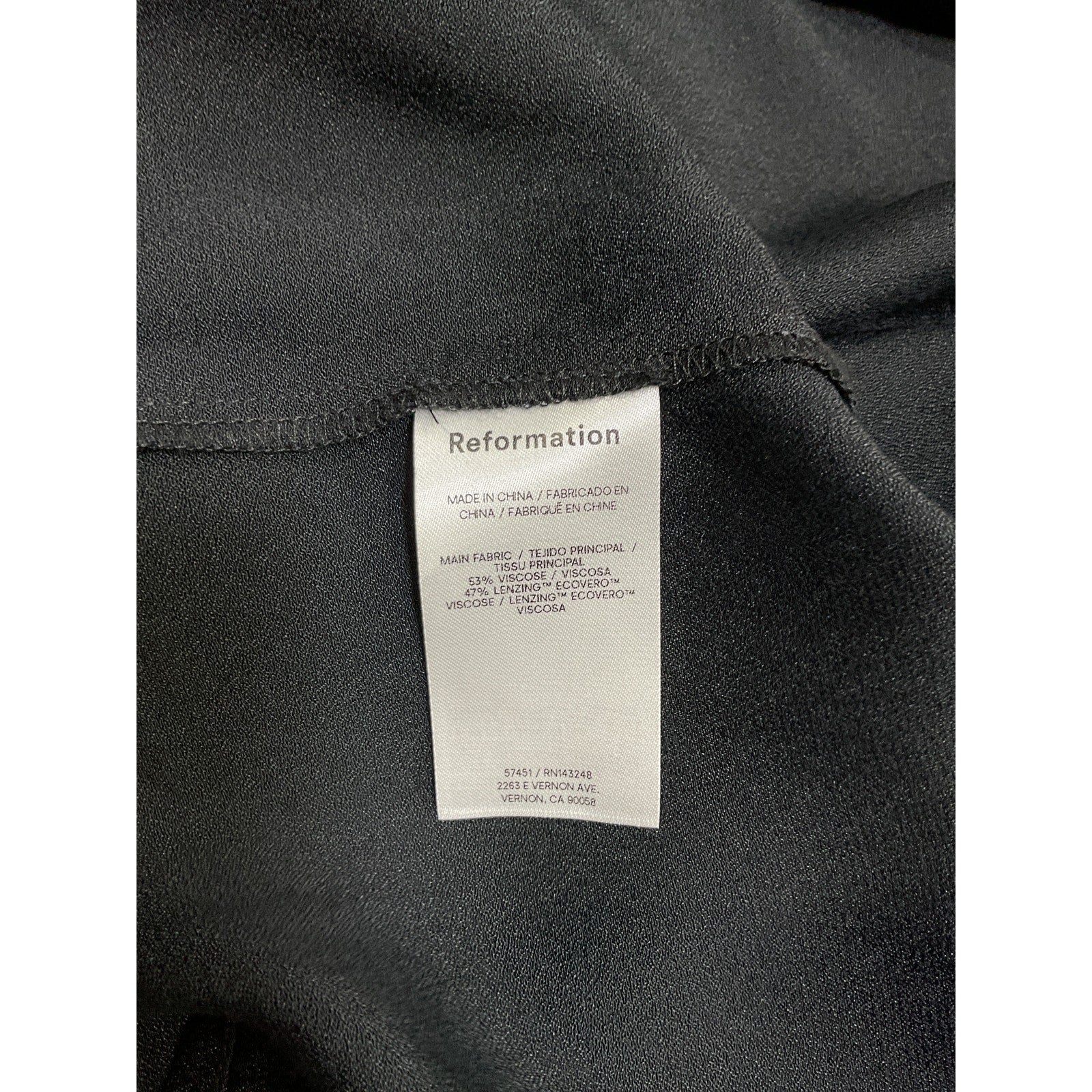 Reformation 'Nori' Black Viscose Skirt Size 2 - NWT
