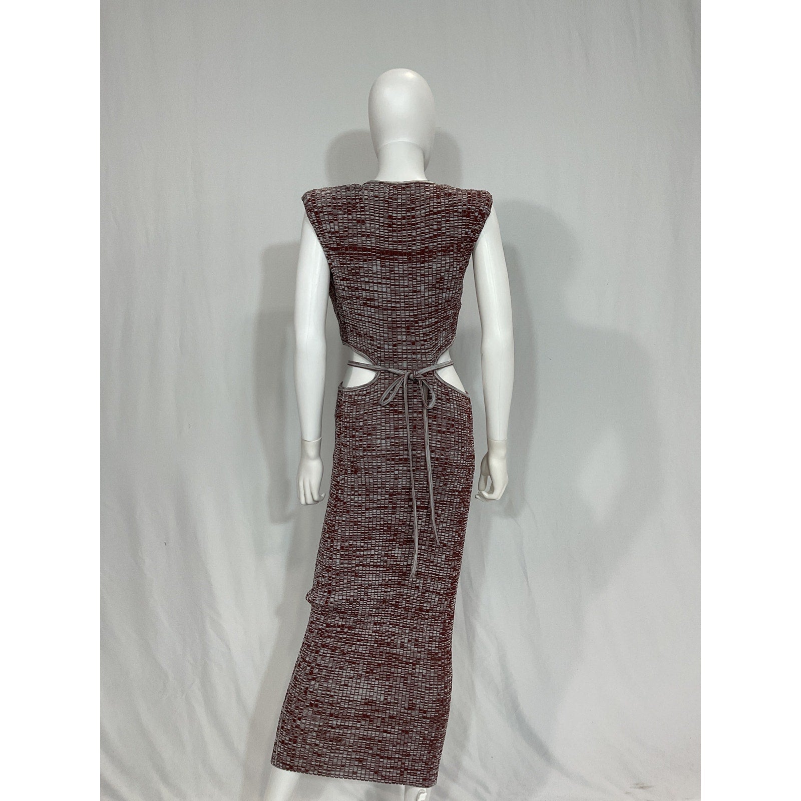Self-Portrait 'Crossover' Red Rib Knit Midi Dress Size XL
