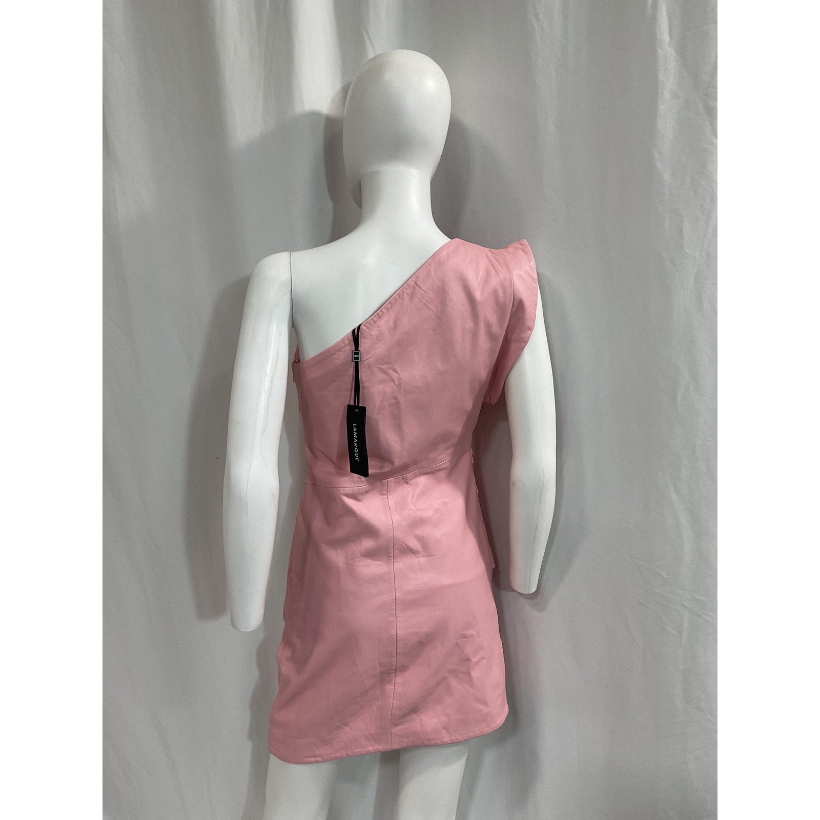 Lamarque x Revolve 'Corey' Pink Leather Mini Dress Size S - NWT