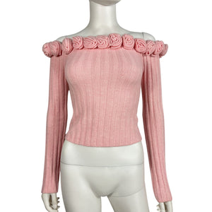 Majorelle Ribbed Pink Jalin Sweater Size XS