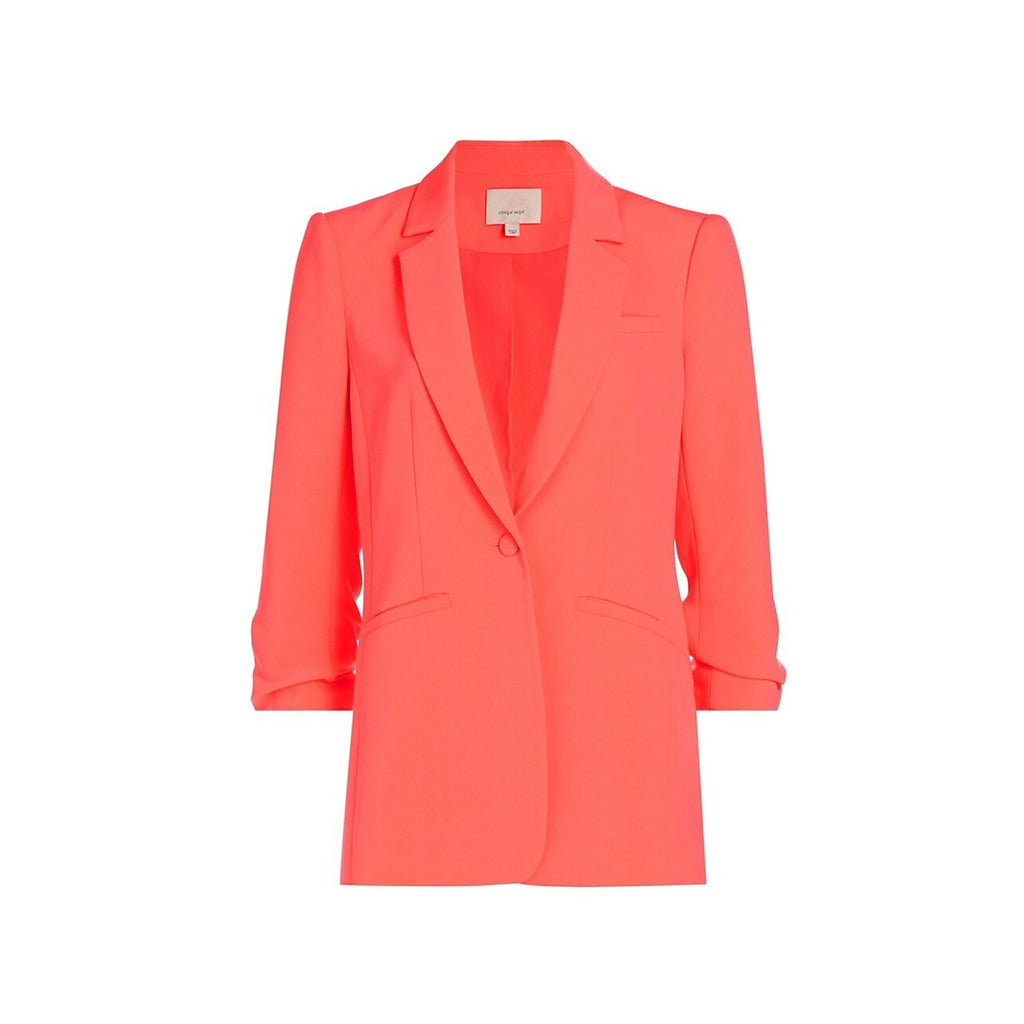 Cinq A Sept 'Khloe' Pink Triacetate Crepe Ruched Blazer Size 0