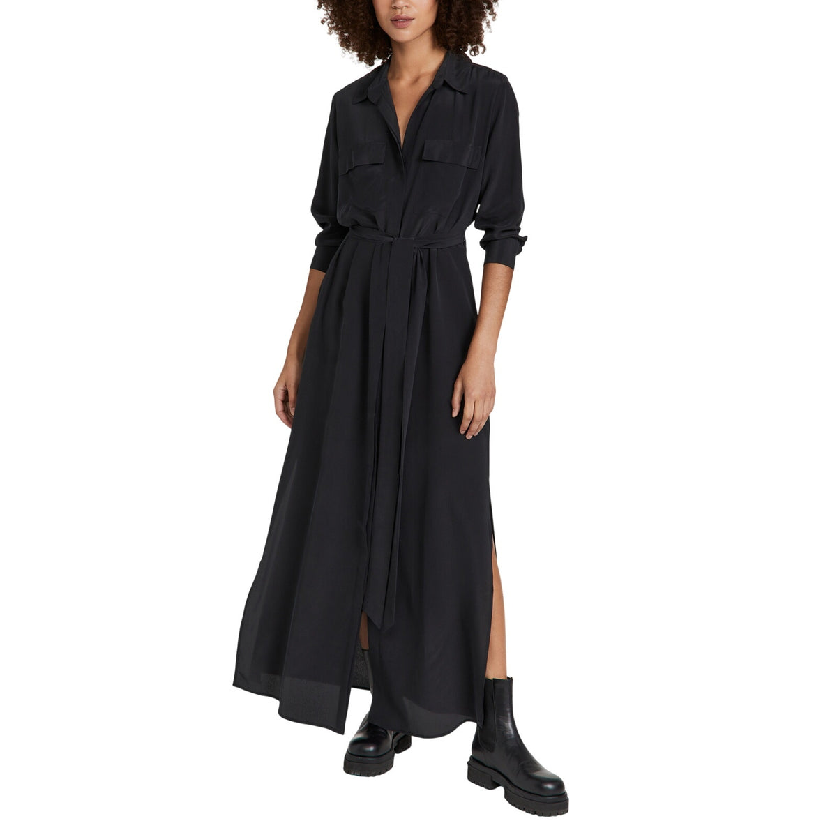 L'Agence Black Cameron Shirt Dress Size S