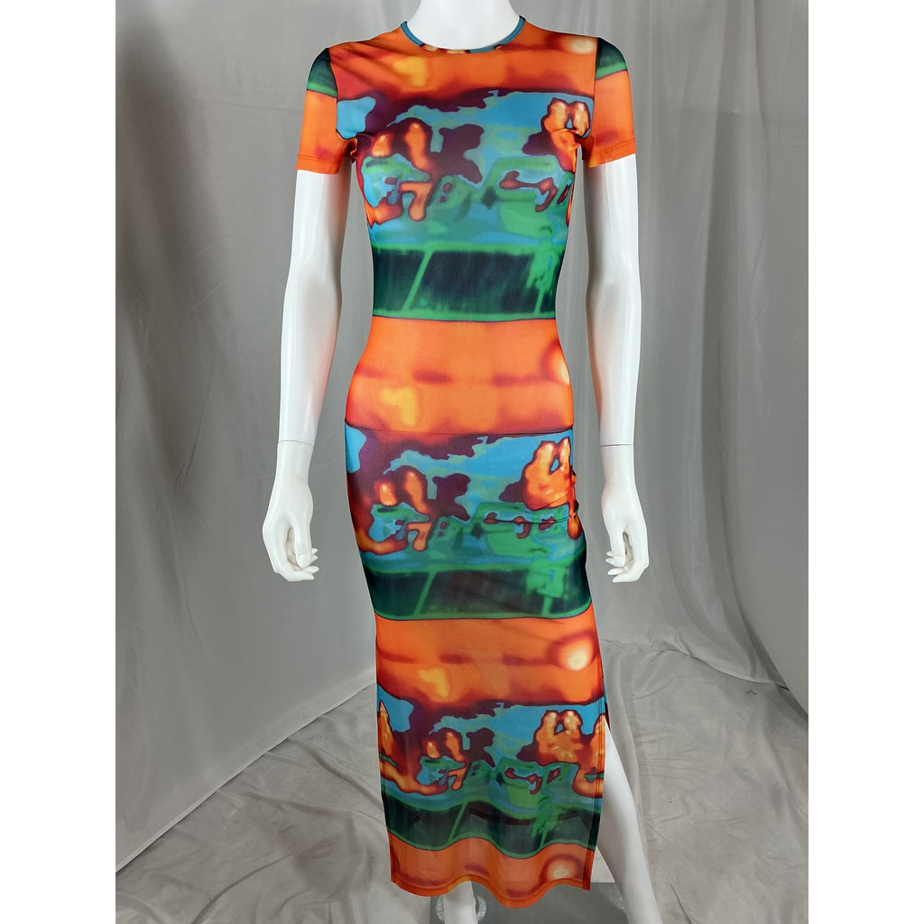 Miaou 'Billie' Orange Polyester Dress Size XS - NWT