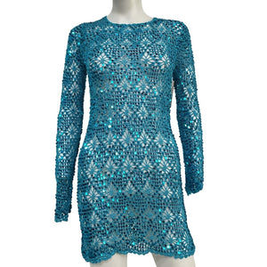 Retrofête Sequined Blue Atoll Mira Dress Size XS / S NWT