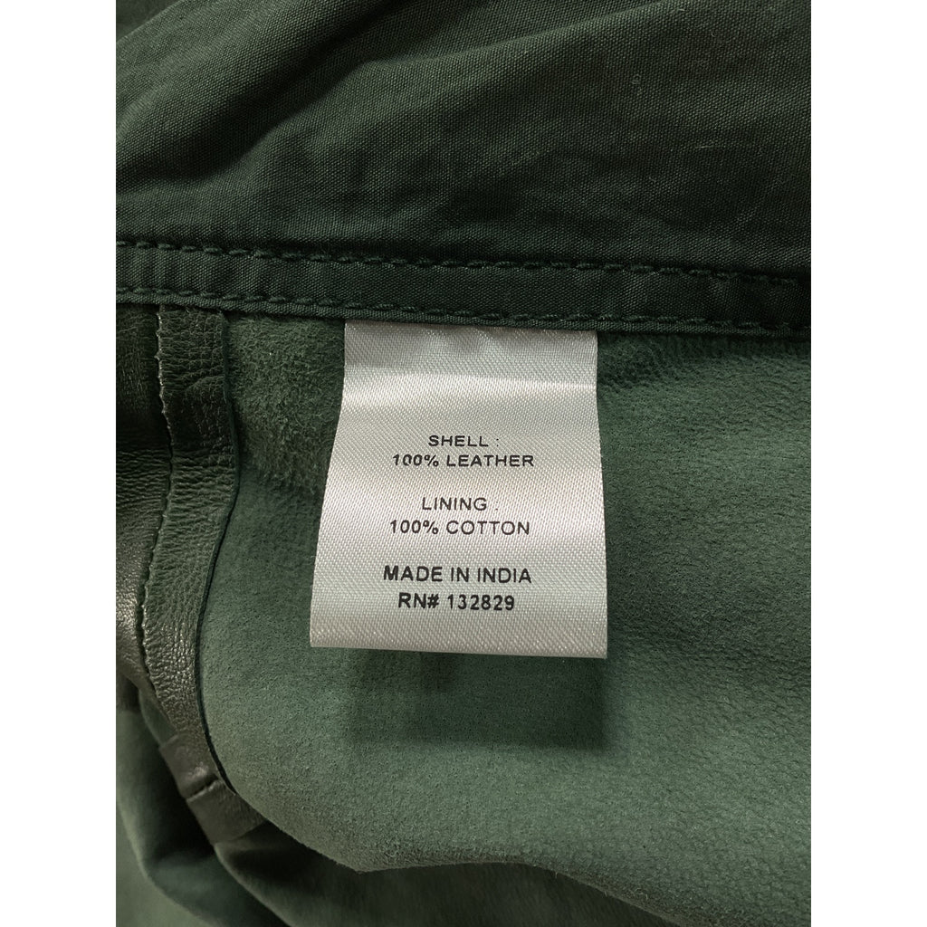 L'Academie 'Nikko' Green Leather Shacket Size XS