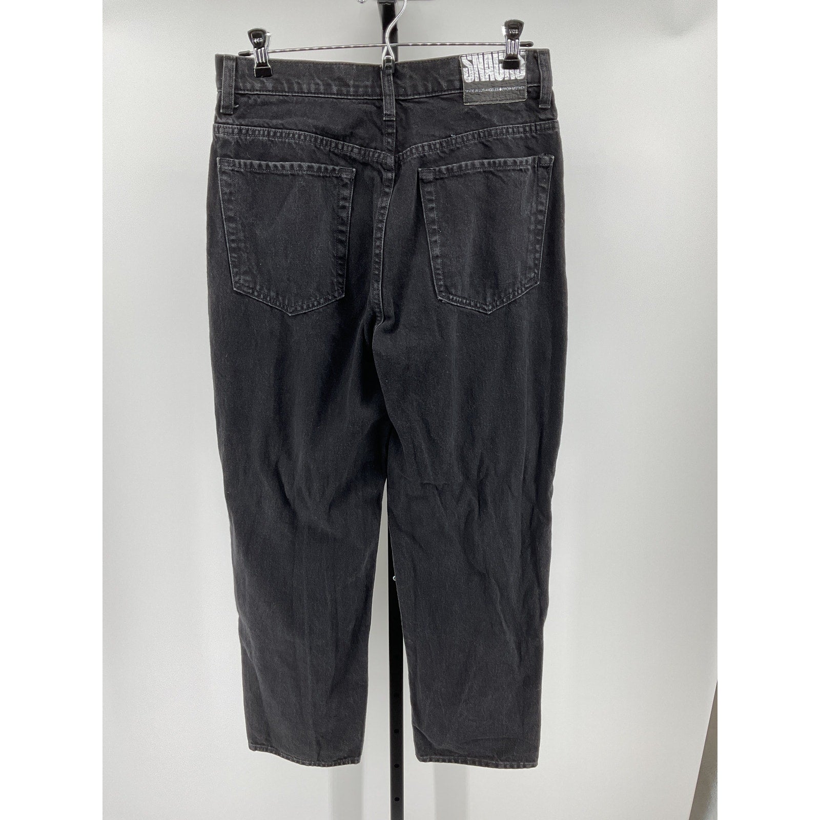Mother High Waisted Black Cotton Double Stack Hover Size 30