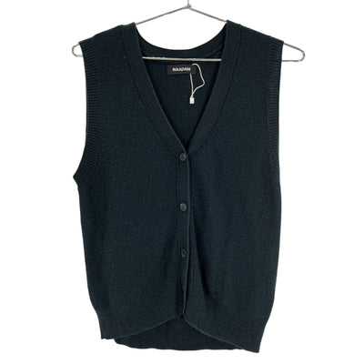 Naadam Textured Black Button Up Cardigan Vest Size XS
