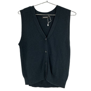 Naadam Textured Black Button Up Cardigan Vest Size XS