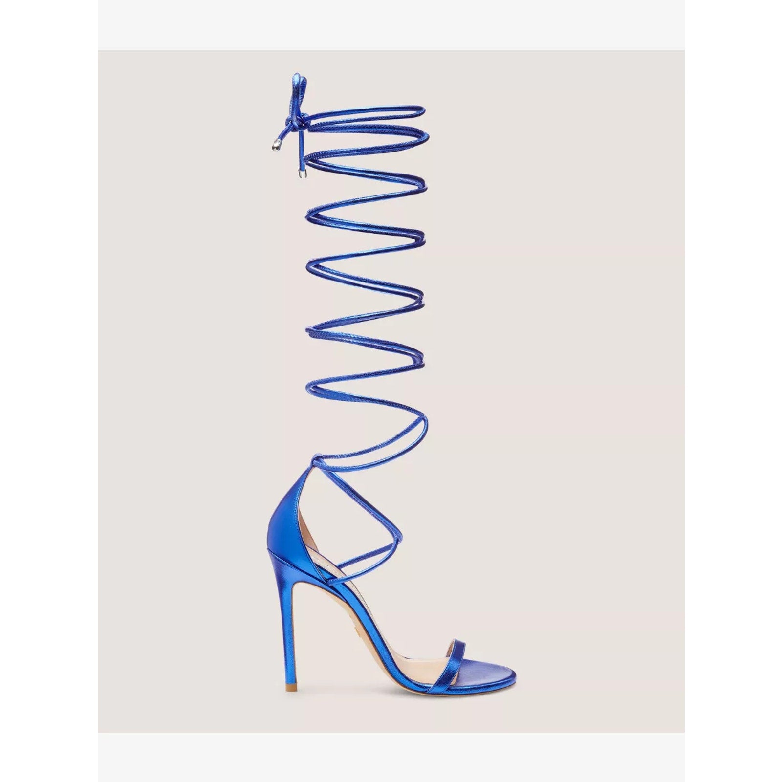 Stuart Weitzman 'Nudistwrap' Blue Leather 110 Sandal Size 8.5