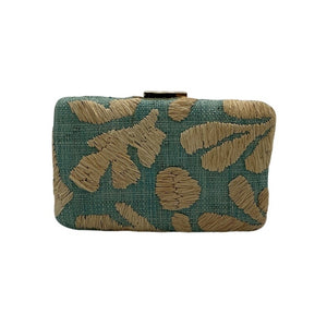 Kayu Embroidered Turquoise Frances Clutch