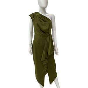 Elliatt One Shoulder Olive Blakely Dress Size S