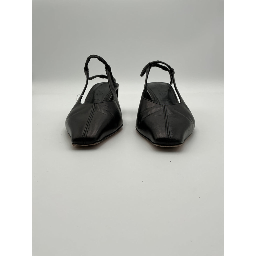 Aeyde 'Polly' Black Leather Slingback Pumps Size 5.5