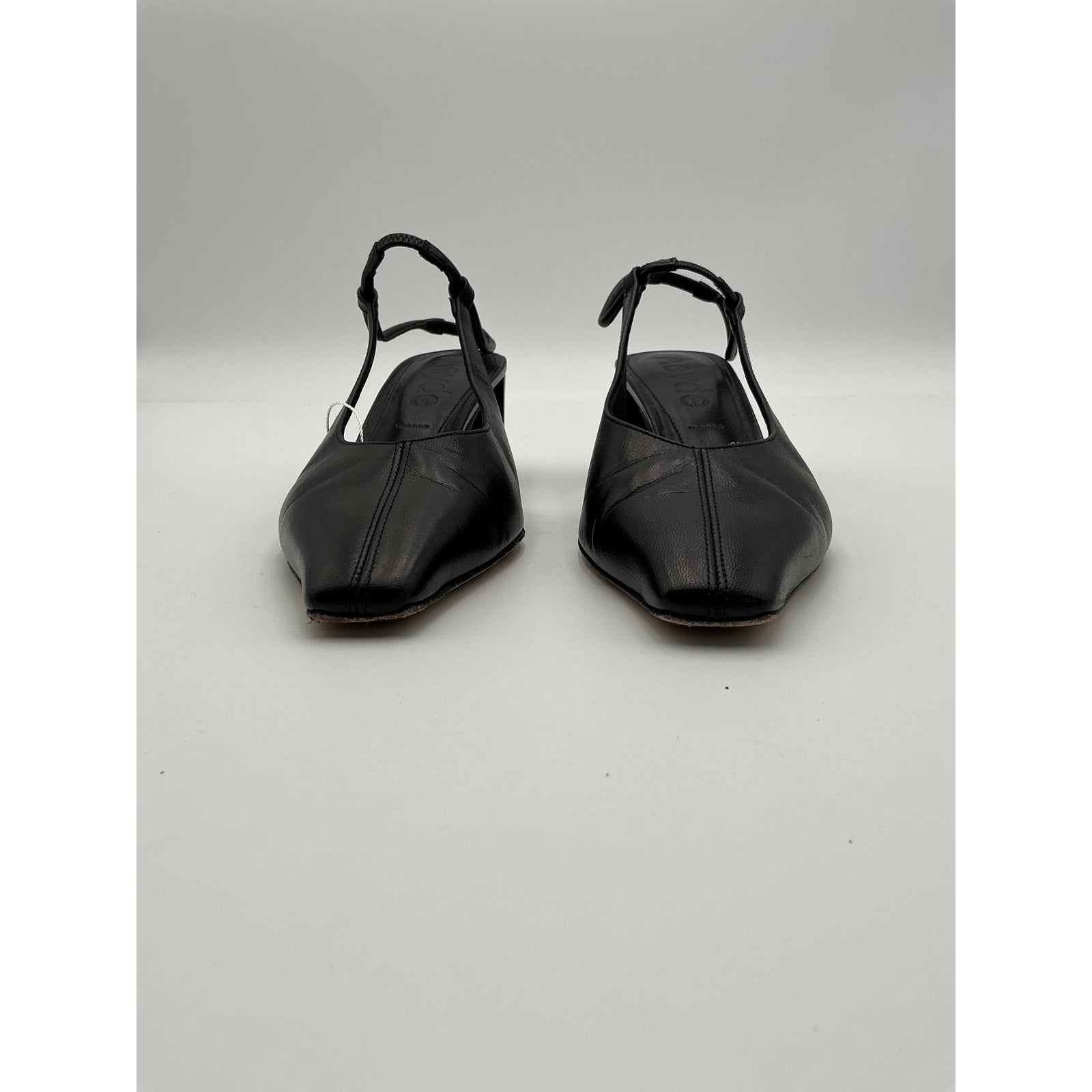 Aeyde 'Polly' Black Leather Slingback Pumps Size 5.5