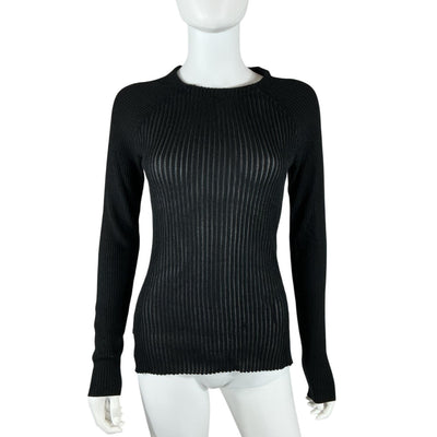 Rag & Bone Ribbed Black Dorit Crew Sweater Size S
