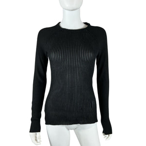 Rag & Bone Ribbed Black Dorit Crew Sweater Size S