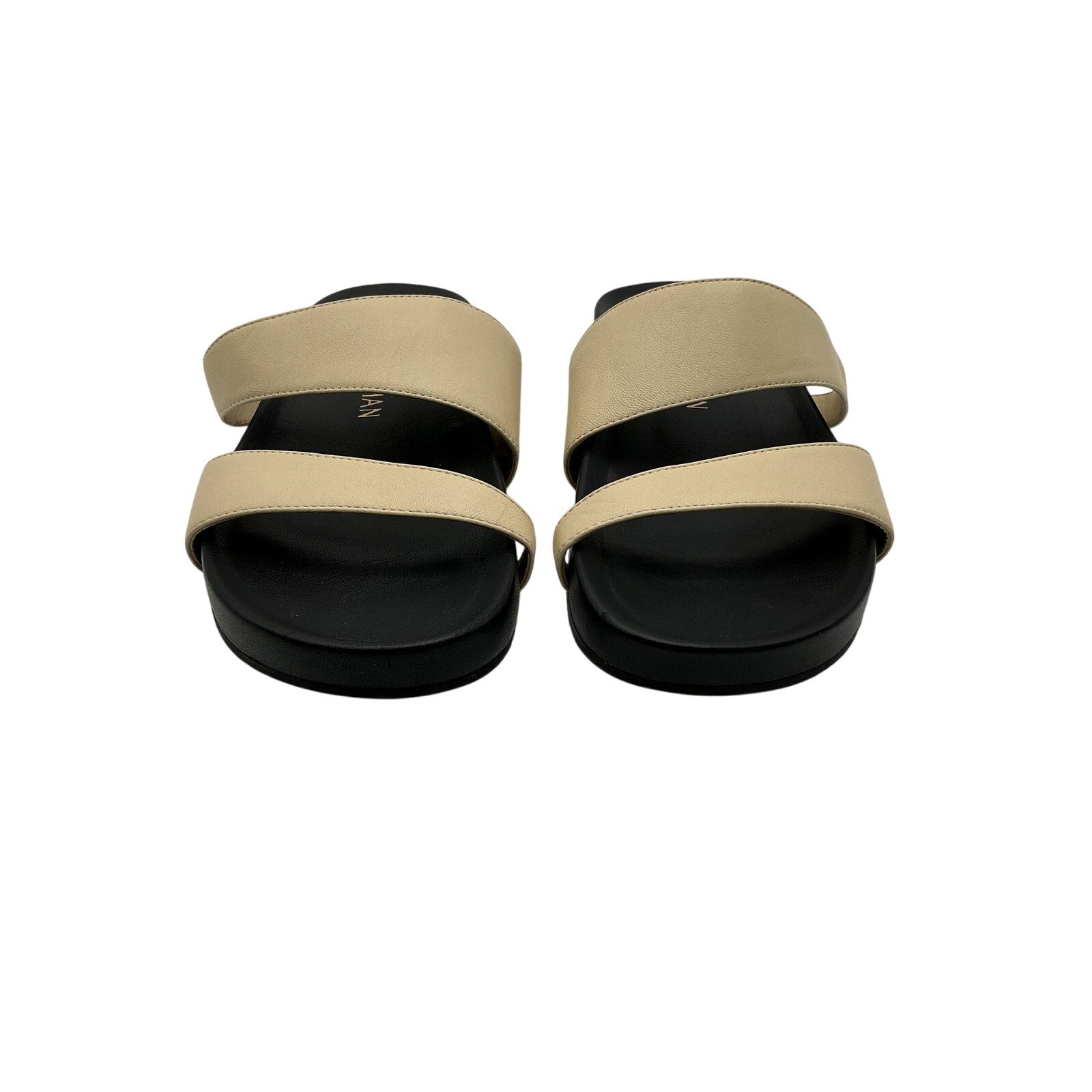Stuart Weitzman Miami Beige Leather Sport Slide Size 7.5
