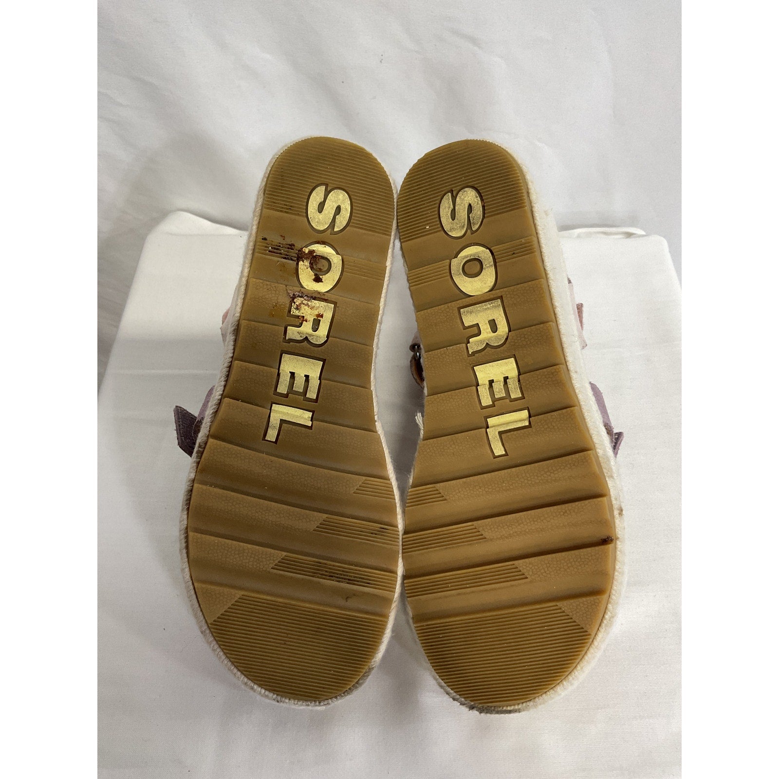Sorel 'Camerontm' Brown Leather Multi Strap Wedge Sandal Size 7.5