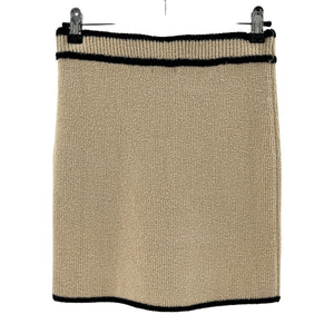 L'Academie Knit Beige Elektra Mini Skirt Size S