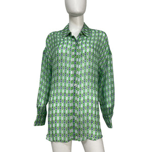 Favorite Daughter Retro Green Friday Button Down Shirt Size XS