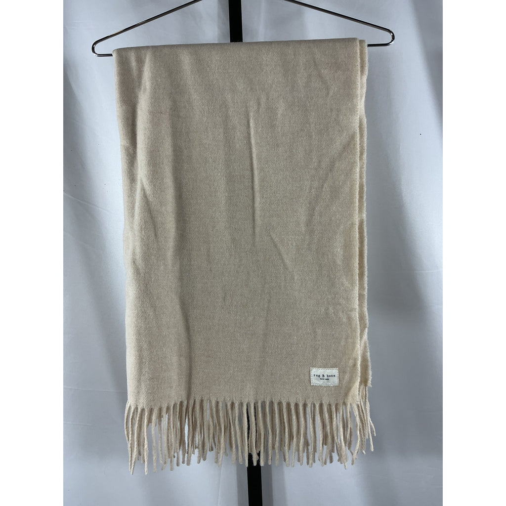 Rag & Bone Recycled White Wool Mercer Classic Scarf Size OS
