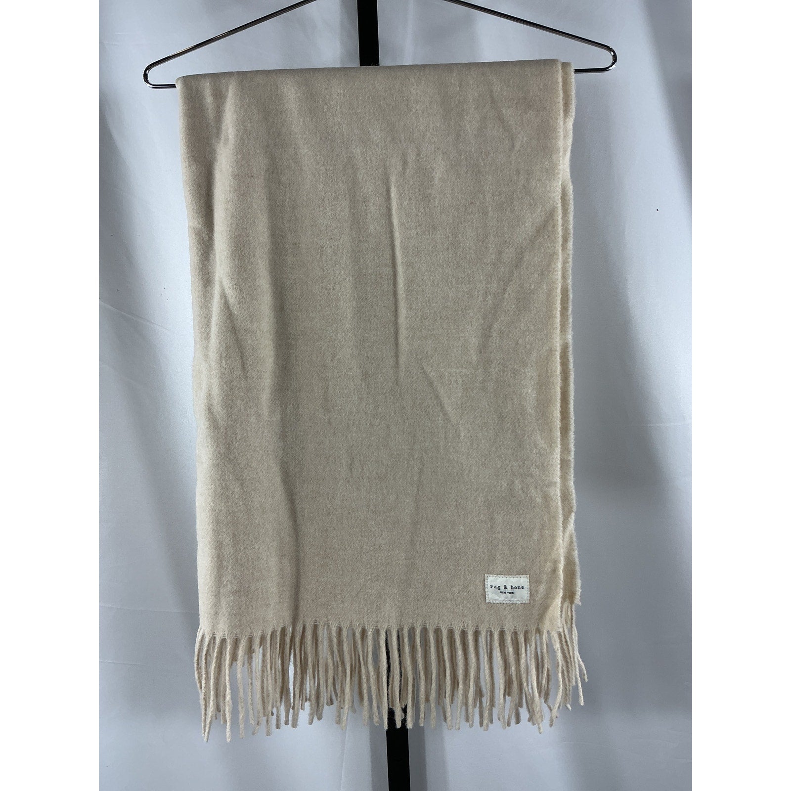 Rag & Bone Recycled White Wool Mercer Classic Scarf Size OS