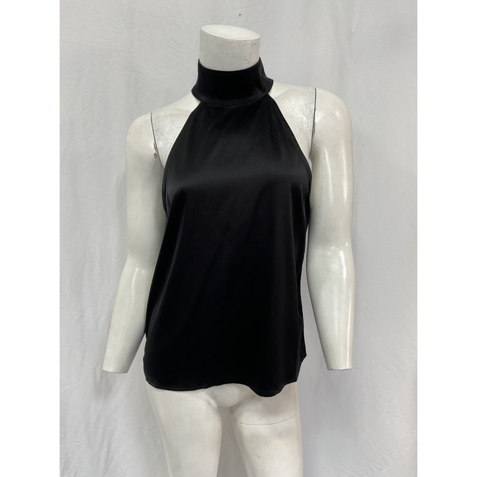 Anine Bing 'Sylvia' Black Sleeveless Turtlenek Silk Top Size S / P
