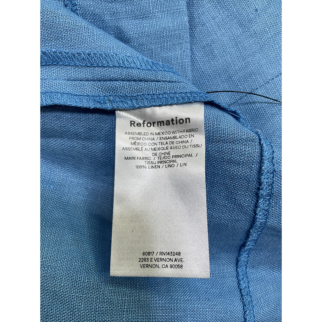 Reformation 'Valli' Blue Linen Mini Dress Size 4 - NWT