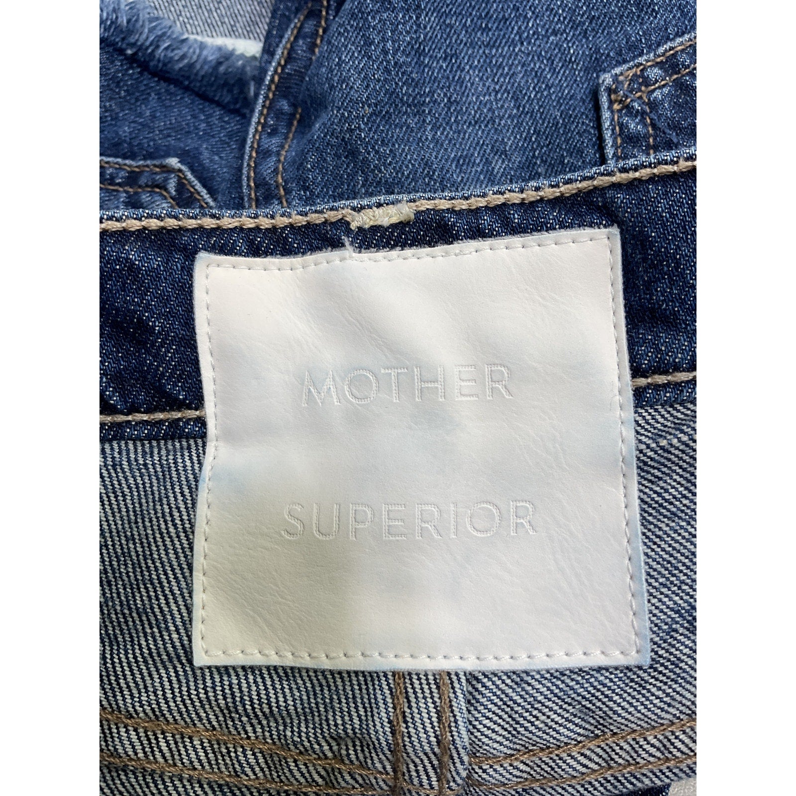 Mother 'The Dodger' Blue Cotton Short Short Fray Size 27