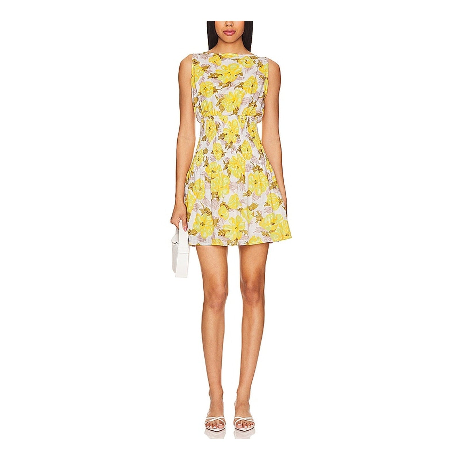 Faithfull The Brand 'Novalee' Yellow Linen Mini Dress Size L